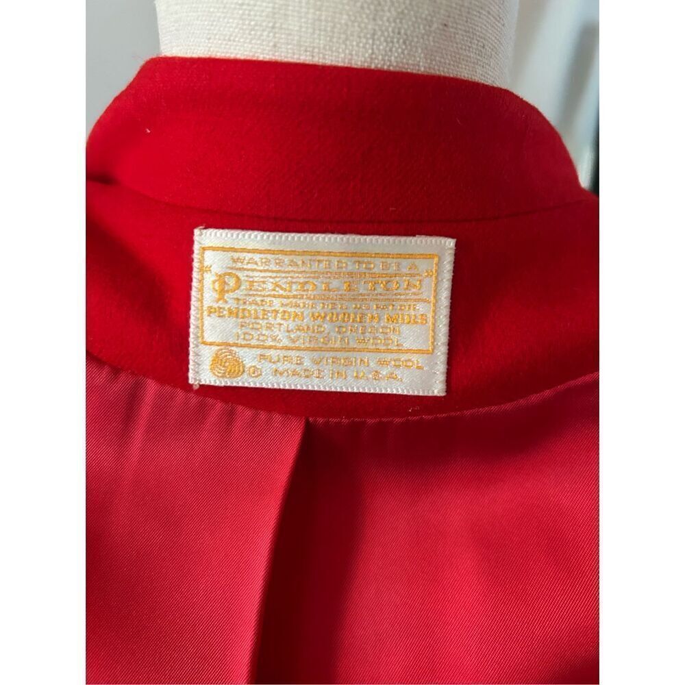Pendleton Holiday Red 100% Wool Blazer Jacket Siz… - image 7